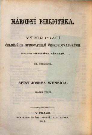 Sebrané spisy, 3. Vojevůdce jednooký