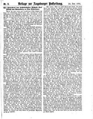 Augsburger Postzeitung. Beilage zur Augsburger Postzeitung, 1870