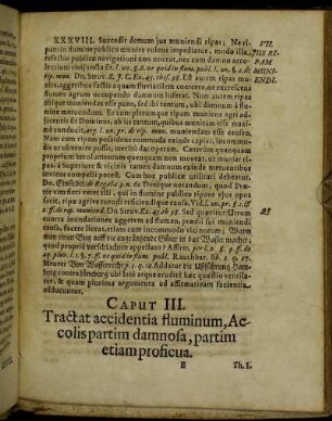 Caput III. Tractat accidentia fluminum, Accolis partim damnosa, partim etiam proficua.