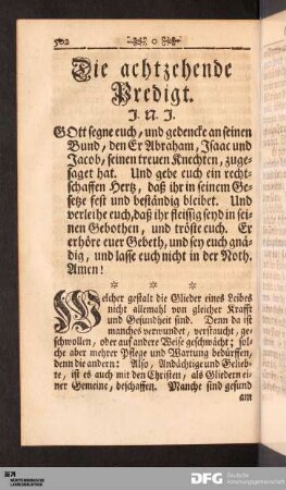 Die achtzehende Predigt.