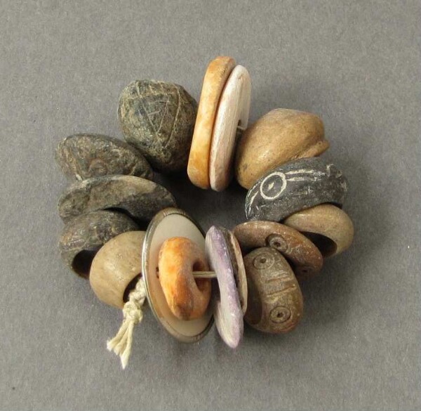 Necklace made from shells and fruit seeds