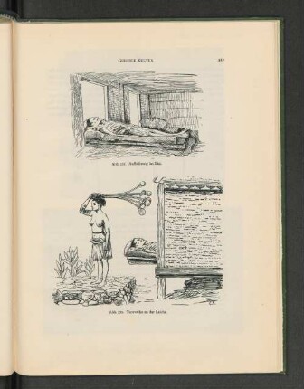 Abb. 221. Aufbahrung im Blai. Abb. 222. Taroweihe an der Leiche.