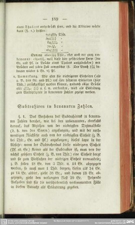 Subtrahiren in benannten Zahlen