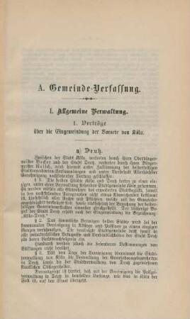 A. Gemeinde-Verfassung.