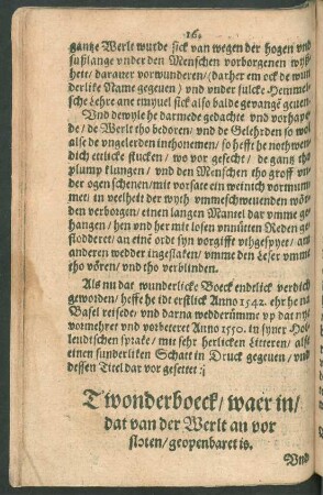 Twonderboeck/ waer in/ dat van der Werlt an vorsloten/ geopenbaret is.