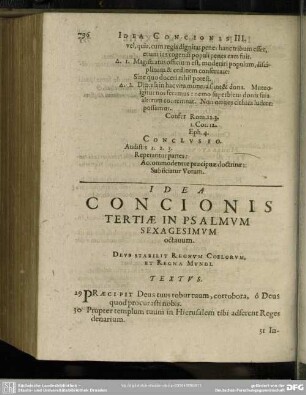 Idea Concionis Tertiae In Psalmum Sexagesimum octavum