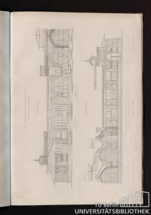 Bl. 5. II. Haus für grosse Raubthiere. - Südöstliche Ansicht. - Nordwestliche Ansicht.
