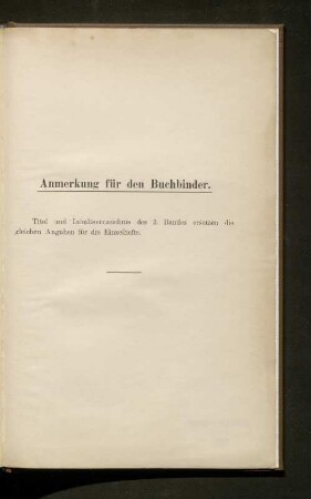 Anmerkung für den Buchbinder.