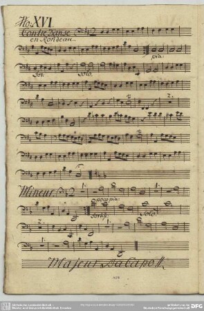 16. Anonymus, Contredanses, D-Dur