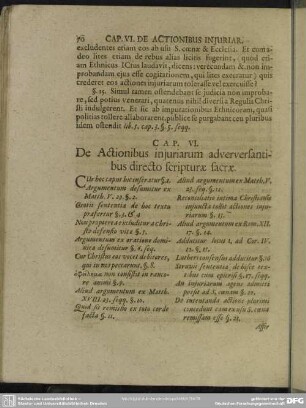 Cap. VI. De Actionibus iniuriarum adverversantibus directo scripturae sacrae