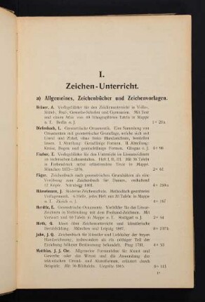 I. Zeichen-Unterricht.