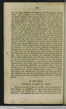 5. October. Friedrich August II. stirbt