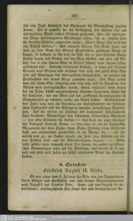 5. October. Friedrich August II. stirbt
