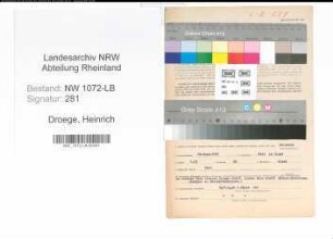 Entnazifizierung Heinrich Droege , geb. 29.09.1897 (Angestellter)
