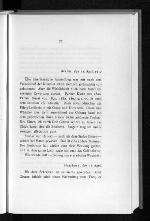 Berlin, den 15. April 1910
