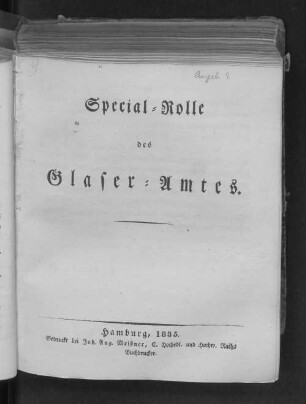 Special-Rolle des Glaser-Amtes