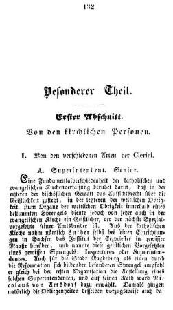 Erster Abschnitt. Von den kirchlichen Personen.