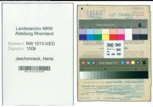 Entnazifizierung Herta Jeschonneck , geb. 01.01.1915 (Schulhelferin)