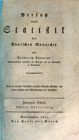 Versuch einer Statistik der Dänischen Monarchie, 2,2