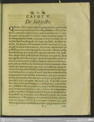 Caput V. De Subjecto