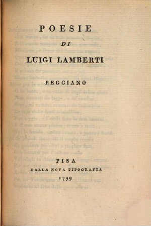 Poesie Di Luigi Lamberti Reggiano. [13,2]