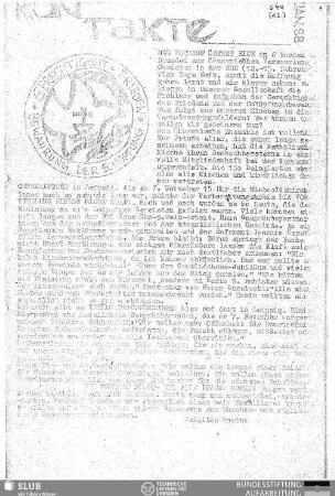 1988,Jan.: Kontakte : Informations-Rundbrief des Jugendpfarramts Leipzig