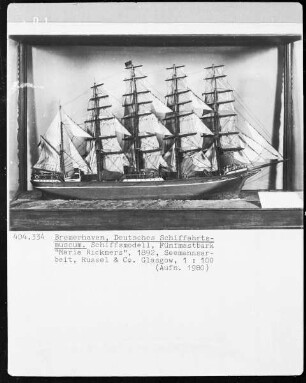Fünfmastbark "Maria Rickmers", 1892, Seemannsarbeit, Russel und Co., Glasgow
