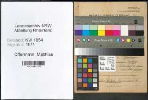 Entnazifizierung Matthias Offermann , geb. 30.01.1885 (Postverwalter)