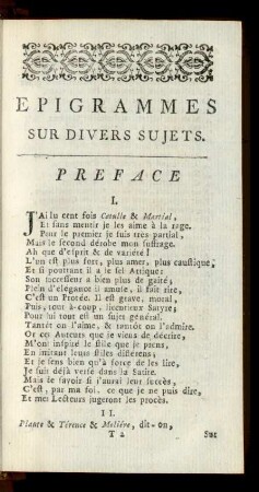 Epigrammes Sur Divers Sujets.