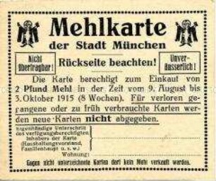 Mehlkarte der Stadt München (blanko)