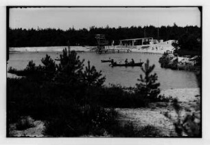 Erikasee? Uferpartie mit Sprungturm : Lauta (Niederlausitz)? Erikasee? Uferpartie mit Sprungturm