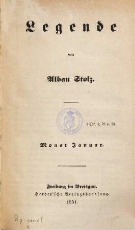 Legende, [1,1]. Monat Januar