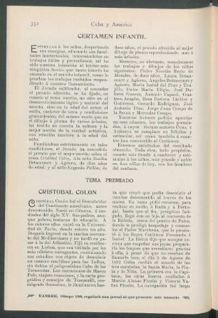 Tema premiado. : Cristóbal Colón.