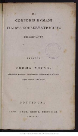 De Corporis Hvmani Viribvs Conservatricibvs Dissertatio