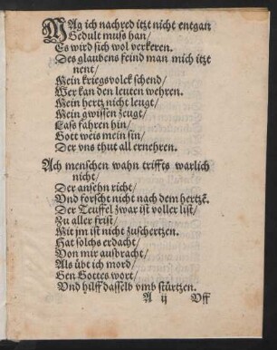 MAg ich nachred itzt nicht entgan || Gedult muss han/ ||