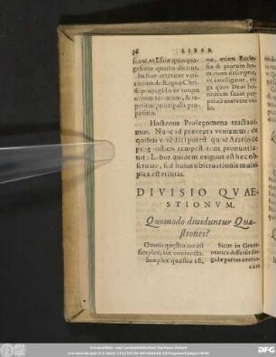 Divisio Quaestionum.
