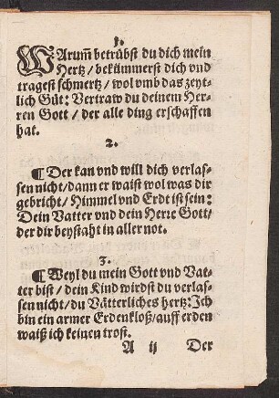 Warum betrübst du dich mein || Hertz/ bekümmerst dich vnd || tragest schmertz/