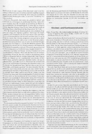 290-292 [Rezension] Löser, Werner [Hrsg.], Die römisch-katholische Kirche
