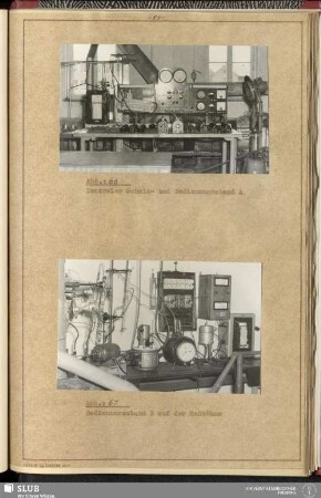 Abb. 66 Zentraler Schalt- und Bedienungsstand A - Abb. 67 Bedienungsstand B auf der Meßbühne