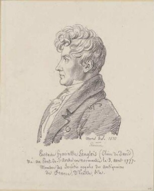 Bildnis Langlois, Eustache-Hyacinthe (1777-1837), Maler, Kupferstecher, Kunsthistoriker, Archäologe