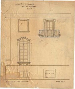Hildebrand, Adolf von; München, Maria-Theresia-Str. 23; Wohnhaus Hildebrand - Neubau, Westfassade (Detail)