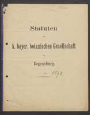 Vereinssatzung 1890