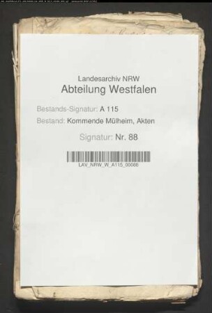 Prozeß Landkomtur Franz Wilhelm v. Fürstenberg [contra] v. Hörde zu Eringerfeld wegen des Nachlasses des Hermann v. Heiden zum Bruch und des Tausches des Hauses Waldenburg gegen die Kommende Ootmarsum.