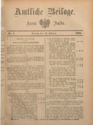 1: Beilage vom Freitag, 26. Februar 1909
