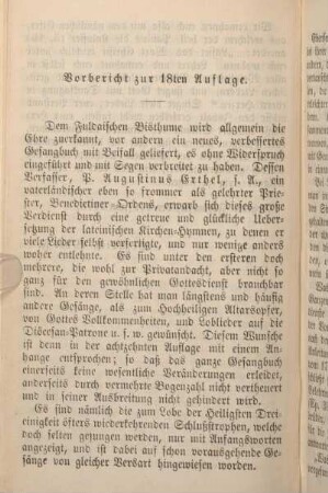 Vorbericht zur 18ten Auflage.