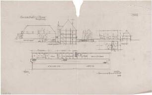 Döllgast, Hans; Augsburg; Divisionsstabsgebäude - Keller (Grundrisse; Schnitte; Ansichten)