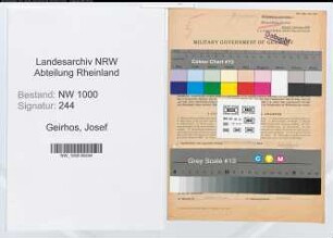 Entnazifizierung Josef Geirhos, geb. 23.03.1903 (Landesobersekretaer)