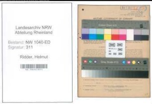 Entnazifizierung Helmut Ridder , geb. 18.07.1919 (Jurist)