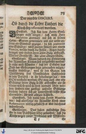 Der vierdte Discurs.