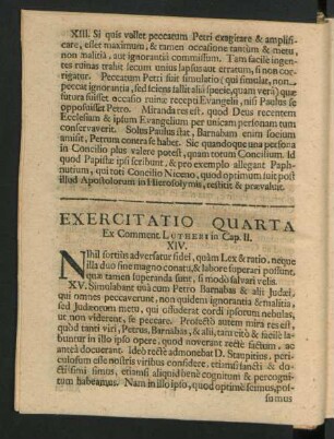 Exercitatio Quarta Ex Comment. Lutheri in Cap. II.